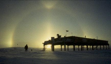 Solar Halo behind the ACB, Halley Antarctica