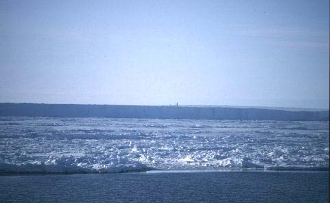 The edge of the Brunt Ice Shelf at the point where access can be gained to Halley
